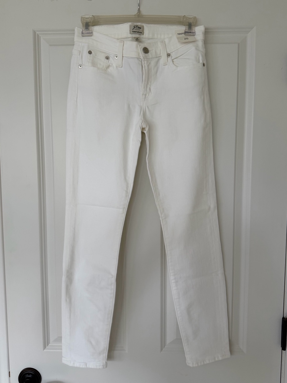 NWT J. Crew Women's Toothpick White Jeans, size 25